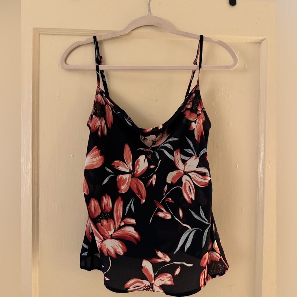 Floral Black and Red Women's Top